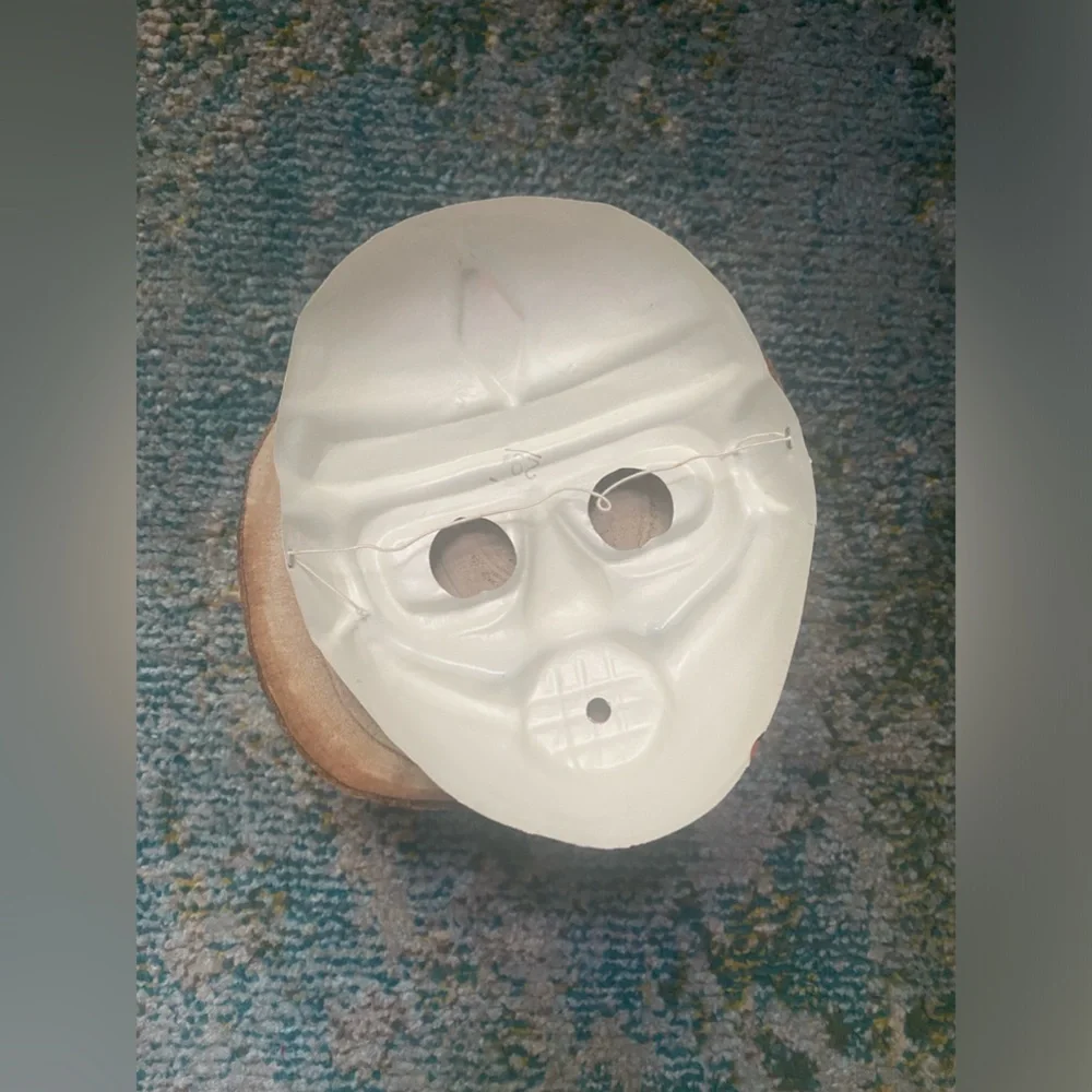Vintage plastic gas mask character silly Halloween costume mask